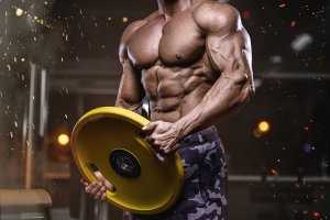 Brutal,Strong,Bodybuilder,Athletic,Man,Pumping,Up,Muscles,Workout,Bodybuilding